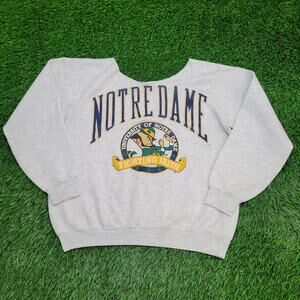 Vintage Notre-Dame University Sweatshirt Women XL 23x25 Gray